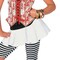 Girls Swashbuckler Pirate Costume with Dress Hat and Striped Leggings for Halloween